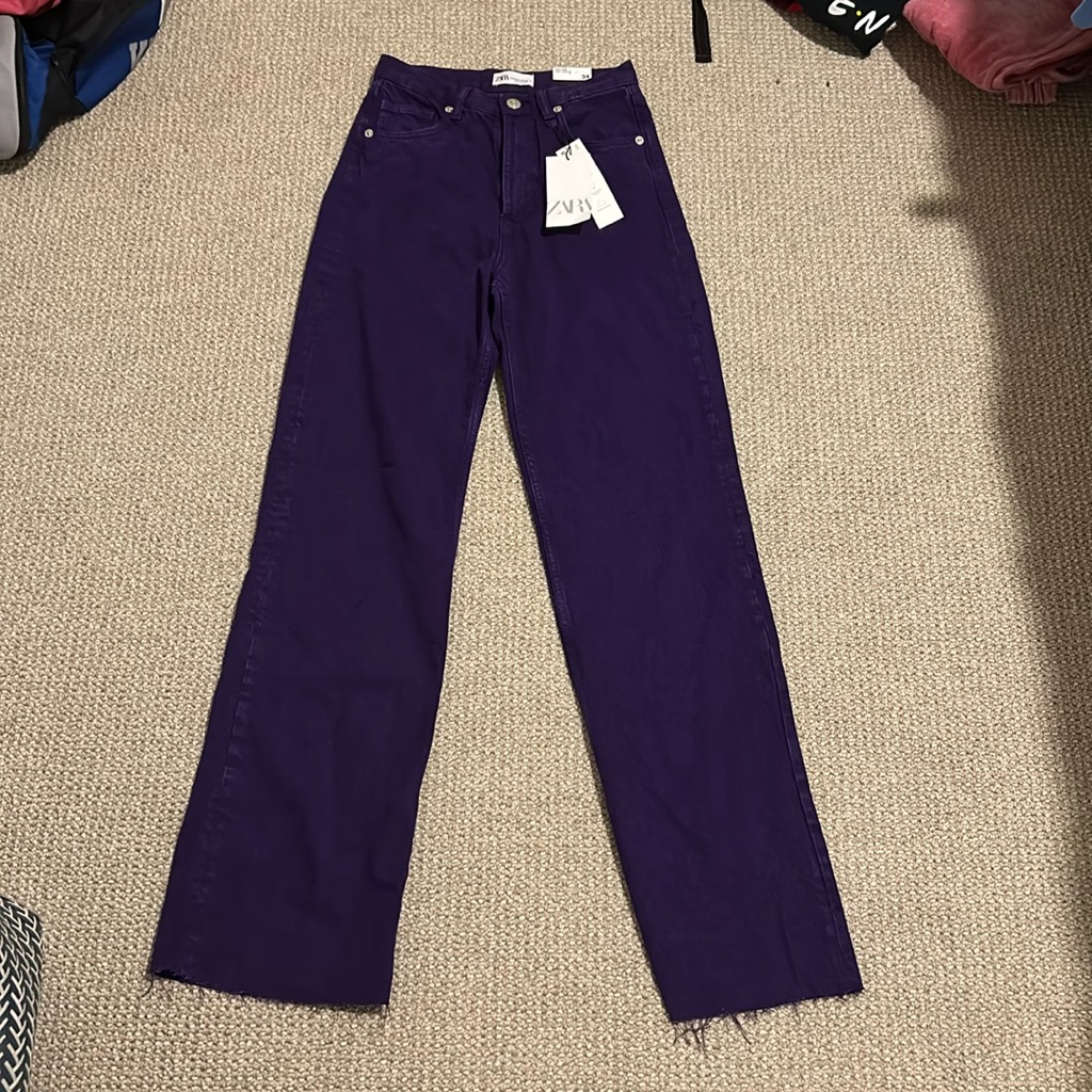High Waisted Purple Zara Jeans